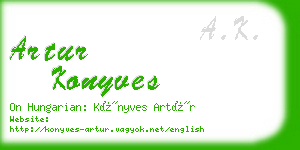 artur konyves business card